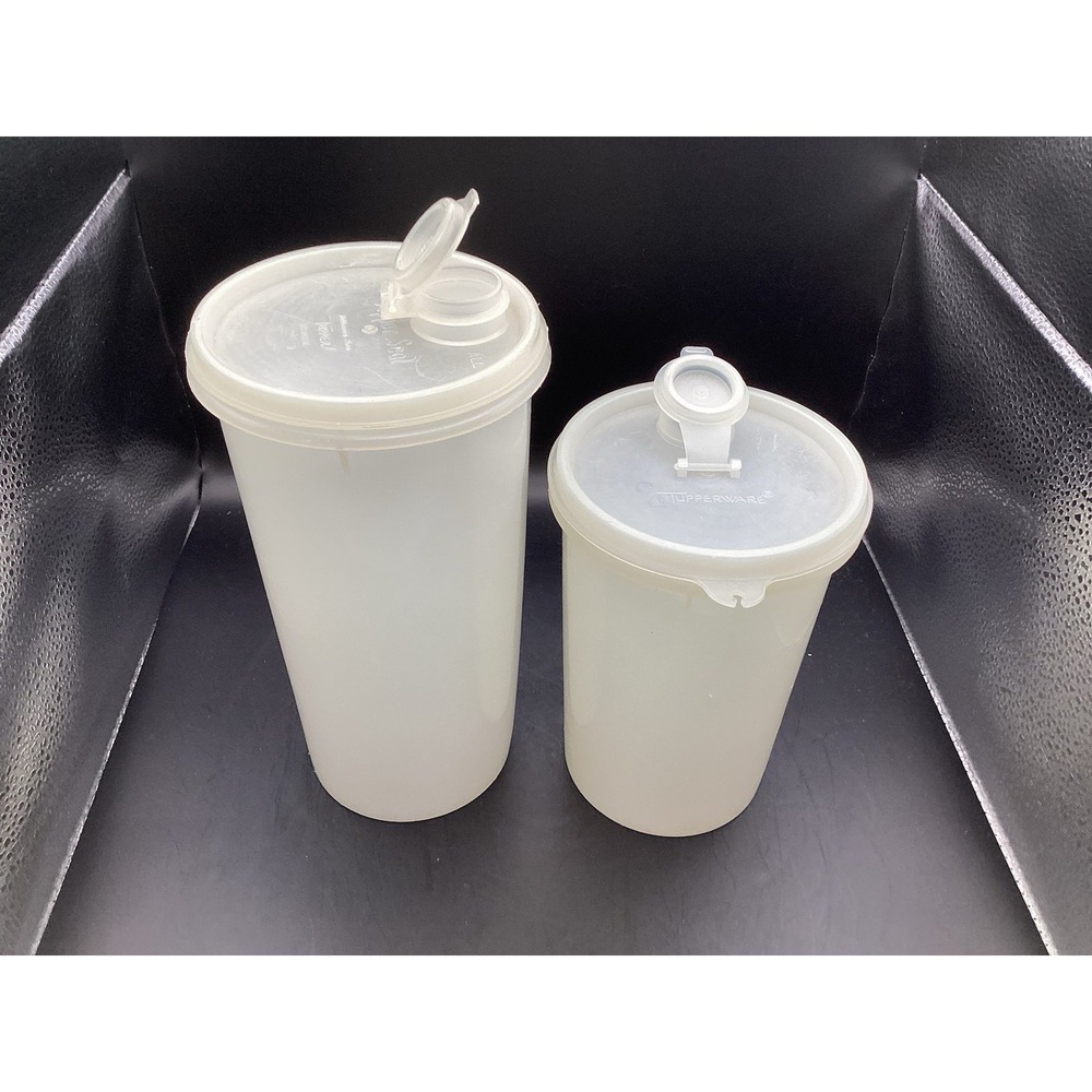 Vtg‎ Tupperware Millionaire Line 2-Lidded Containers w/ Pour Spouts- 4 & 5 Cups